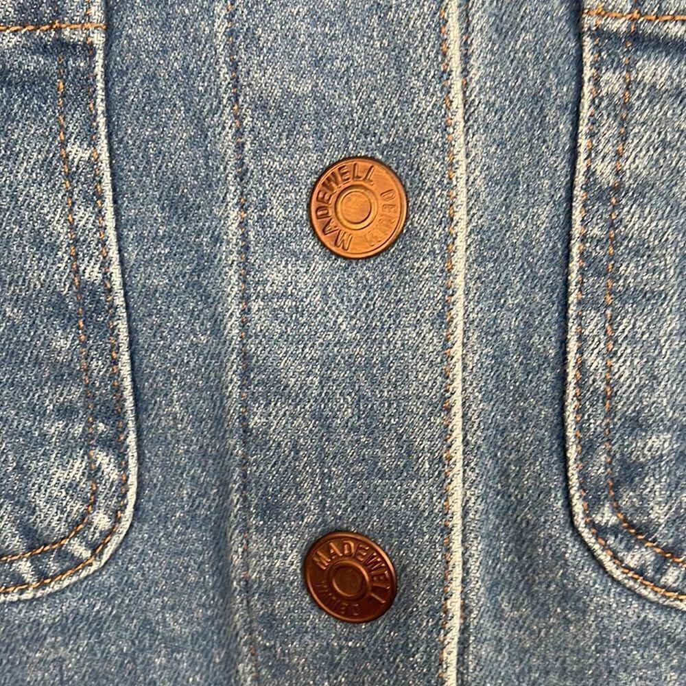 7. Madewell Womens Cotton Blend Denim McCaren Skirt Exposed Button Snap. 26 NWT - Picture 5 of 8